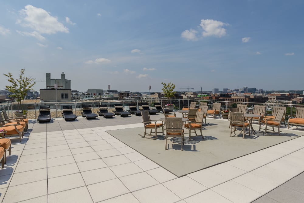Rooftop lounge area with amazing views at Bristol House in Washington, District of Columbia
