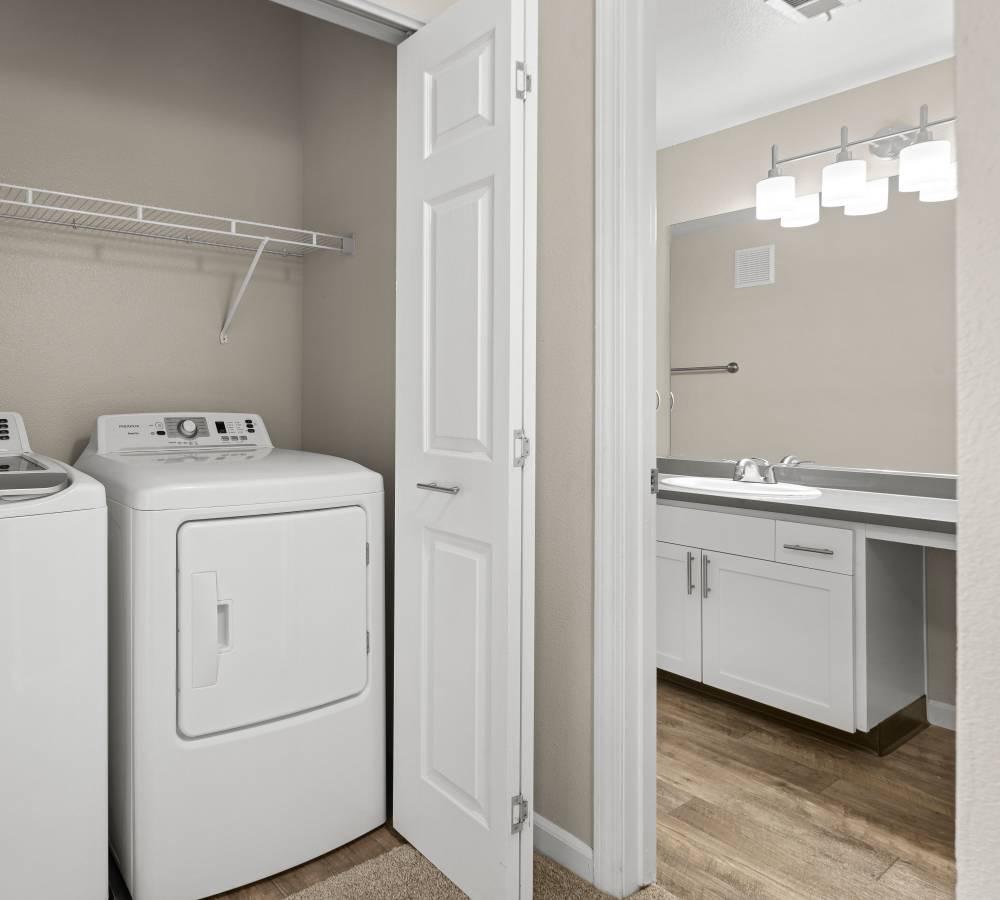 Full size washer and dryer at Veridian at South Meadows in Reno, Nevada