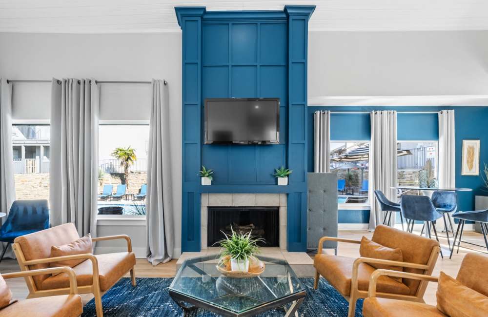 Clubhouse with premium-looking interiors at 18Eleven Frankford in Carrollton,Texas