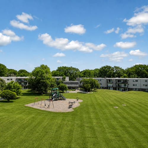 Lush green lawn at Shoreview Hills in Shoreview, Minnesota