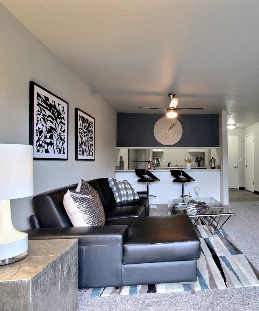 Modern living room at Nova North in Everett, Washington