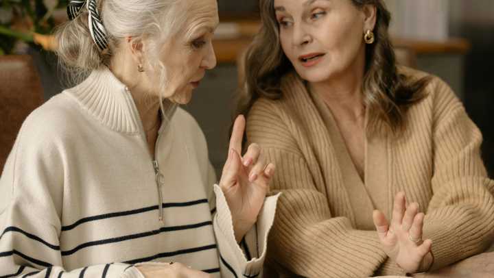 Two women having a conversation