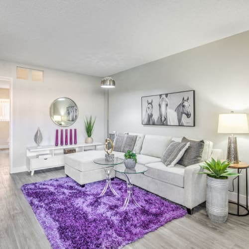 Apartment living room at Wyandotte in Las Vegas, Nevada