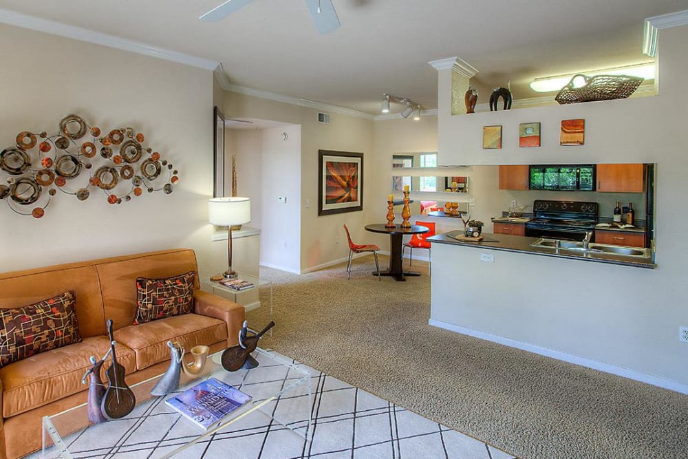 Spacious living area at Borrego at Spectrum in Gilbert, Arizona