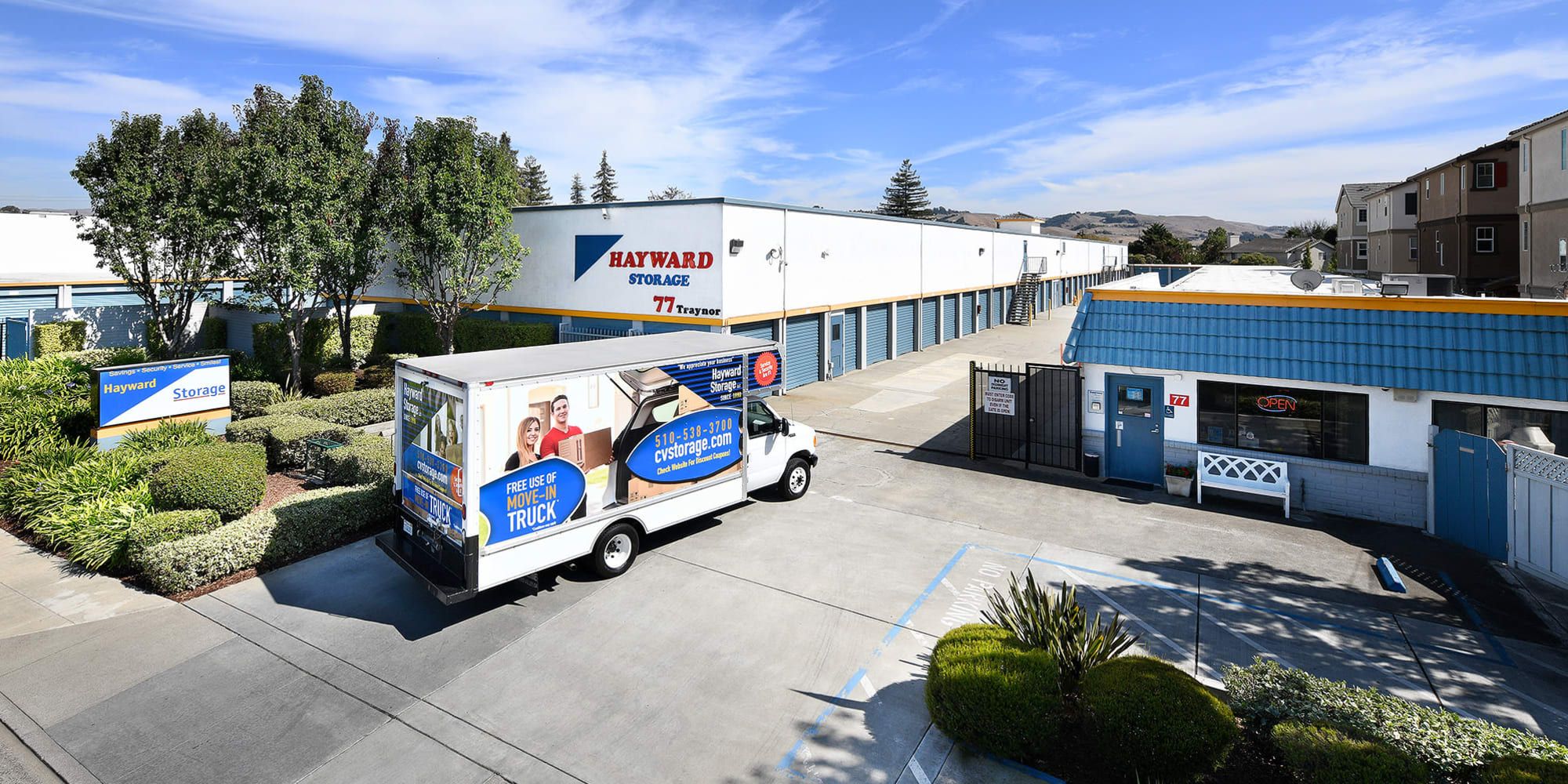 Outside view and moving truck at Hayward Storage LLC in Hayward, California