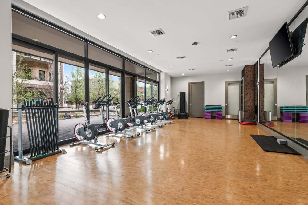Yoga room at Kent Place Residences in Englewood, Colorado