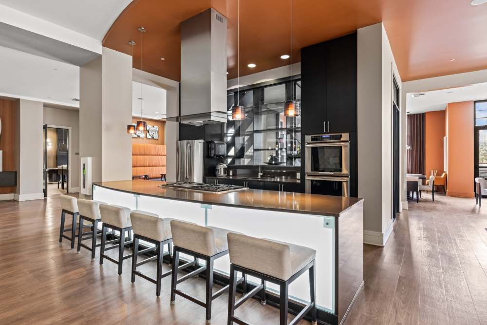 Clubhouse kitchen at Kent Place Residences in Englewood, Colorado