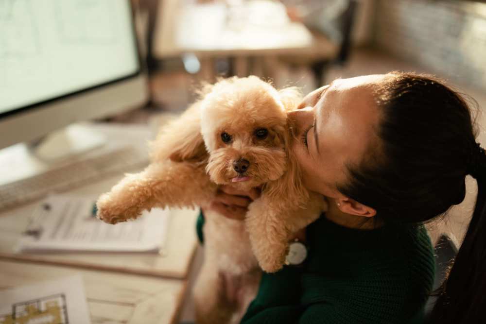 Resident and their puppy at Auro Crossing in Austin, Texas