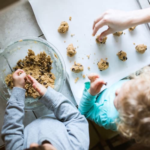 Children making cookies at McHugh Woods in Quantico, Virginia