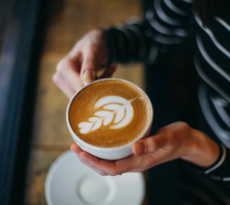 Beautiful latte art at Vista Creek in Castro Valley, California