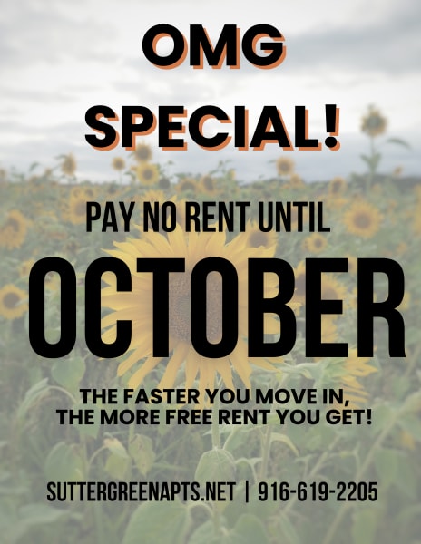 Website Specials at Sutter Green Apartments in Sacramento, California