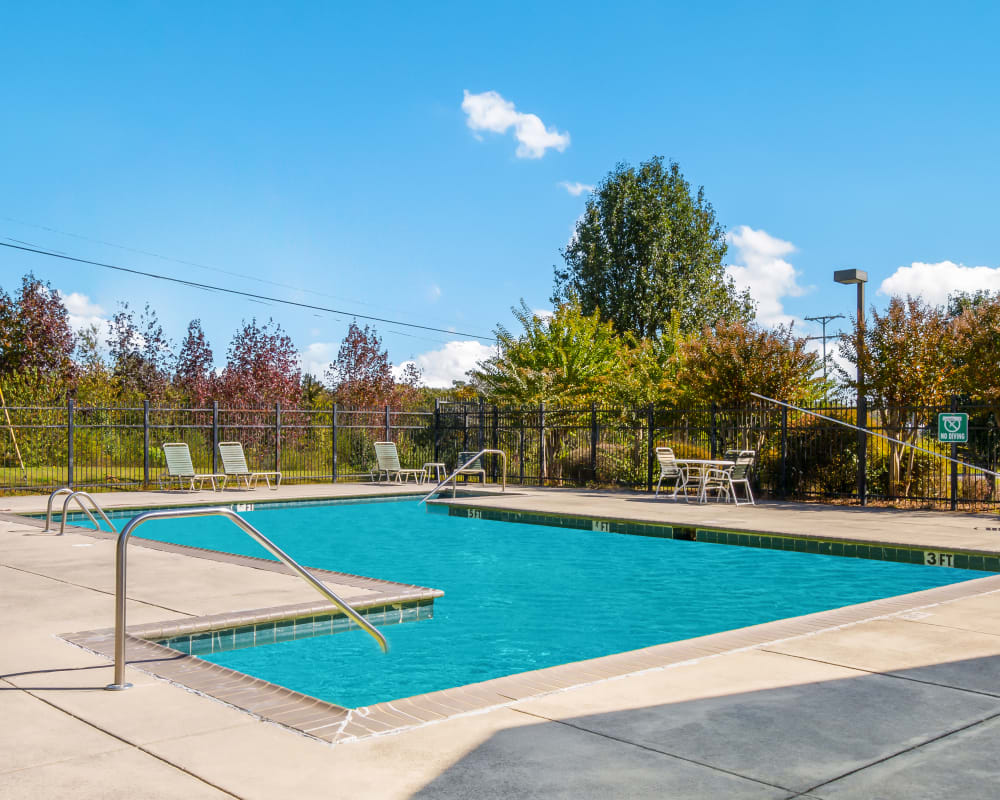 Gated pool at Park Village Apartments in Athens, Tennessee