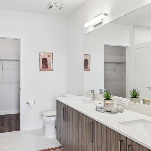 Model bathroom at Residences Of Highland in Hialeah, Florida