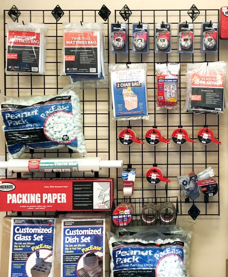 Packing supplies available at StorQuest Self Storage in Gainesville, Florida