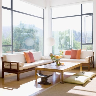 A furnished living room at Chollas Heights Historical in San Diego, California