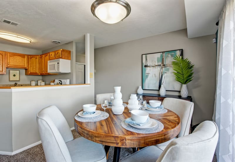 Stunning dining room area at Country Village Apartments in Bel Air, Maryland