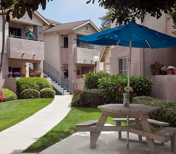 Piano with sheet music at our senior apartments in Ventura