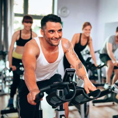 Residents at fitness-center at GrandView @ Flatirons in Louisville, Colorado