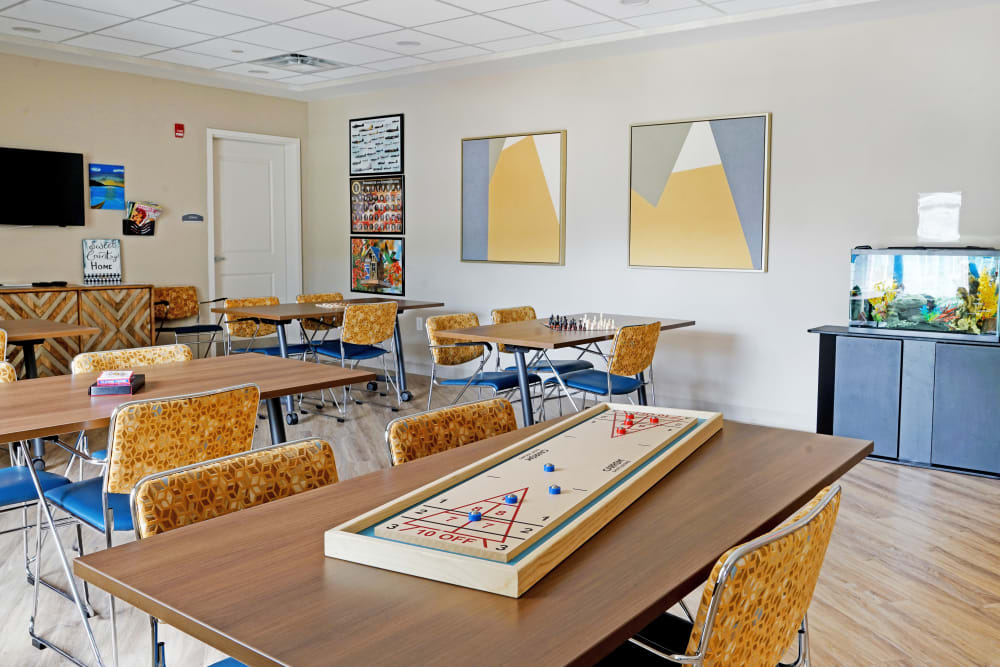 Activity room at Harmony at White Oaks in Bridgeport, West Virginia