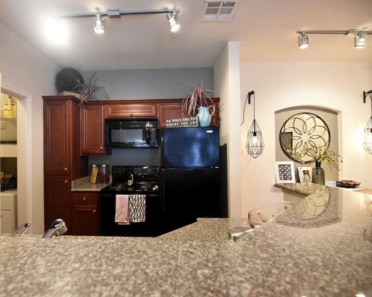 Fully equipped kitchen at Augusta Meadows in Tomball, Texas