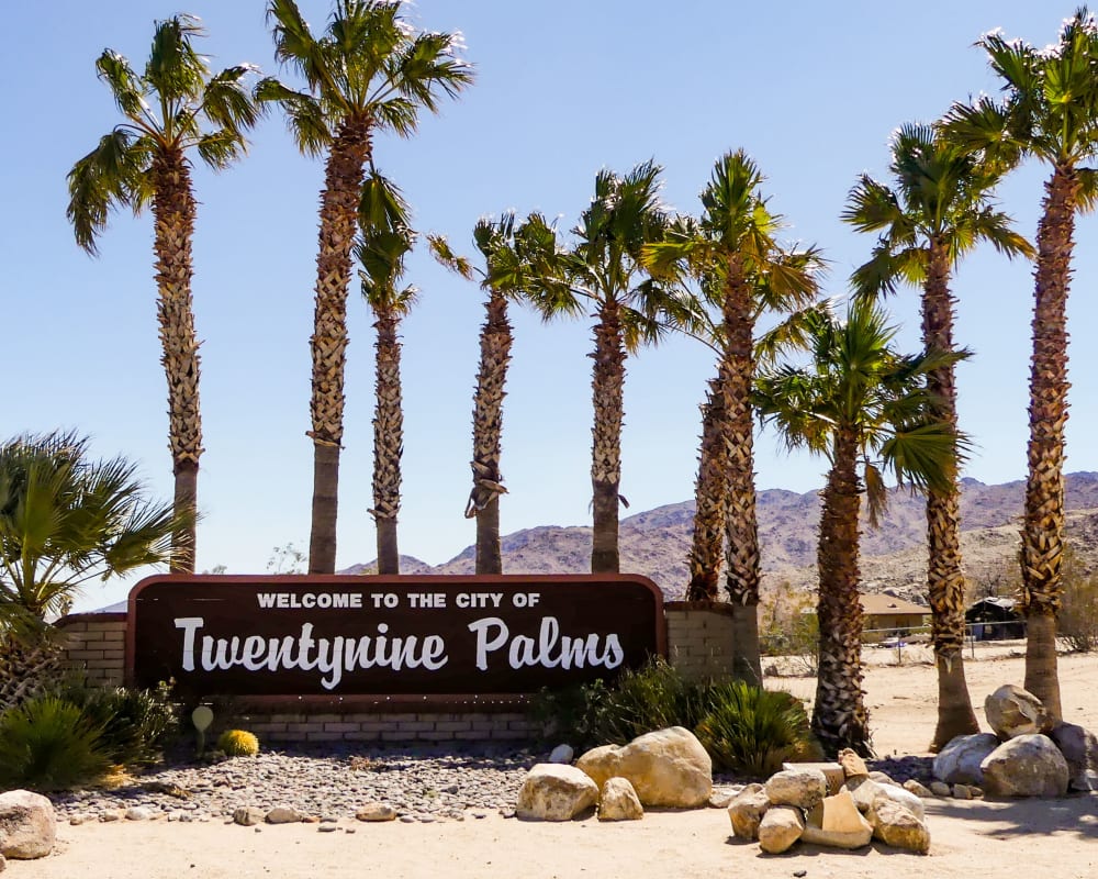 Twentynine Palms Sign at Copper Canyon in Twentynine Palms, California