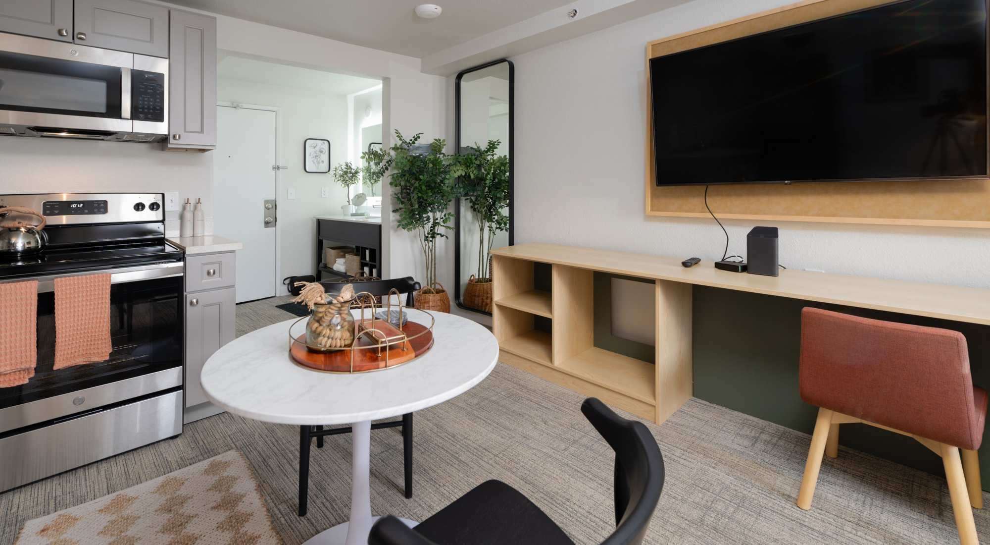 Modern studio apartments at Thea Apartments in Tacoma, Washington