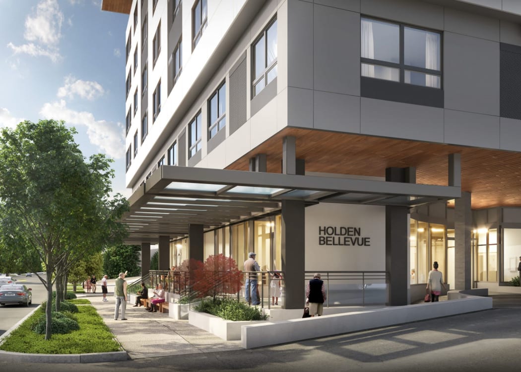 Street level entrance to Holden of Bellevue in Bellevue, Washington