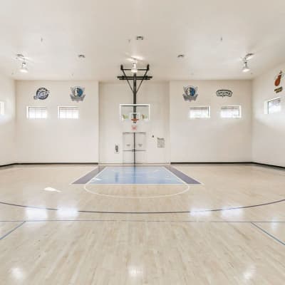 Indoor basketball court at Watervue, Fort Worth, Texas