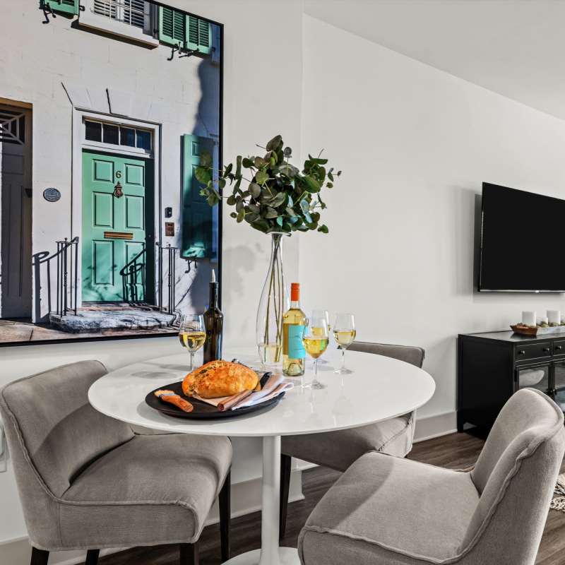 Bright kitchen with granite countertop at Watersound Origins Crossings in Inlet Beach, Florida