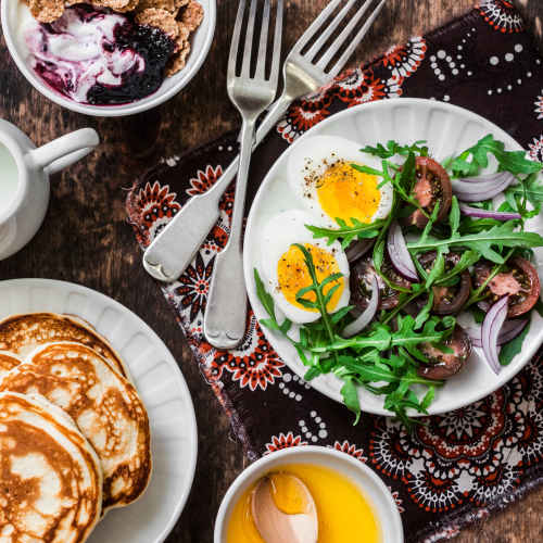 Food being served in a cafe near Prospect Yard in Cleveland, Ohio