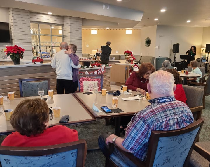 Our West Covina (CA) residents enjoyed their hot cocoa bar and even danced along to the music.