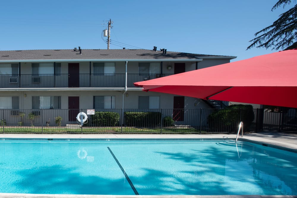 Swimming pool at Coralaire Apartments in Sacramento, California