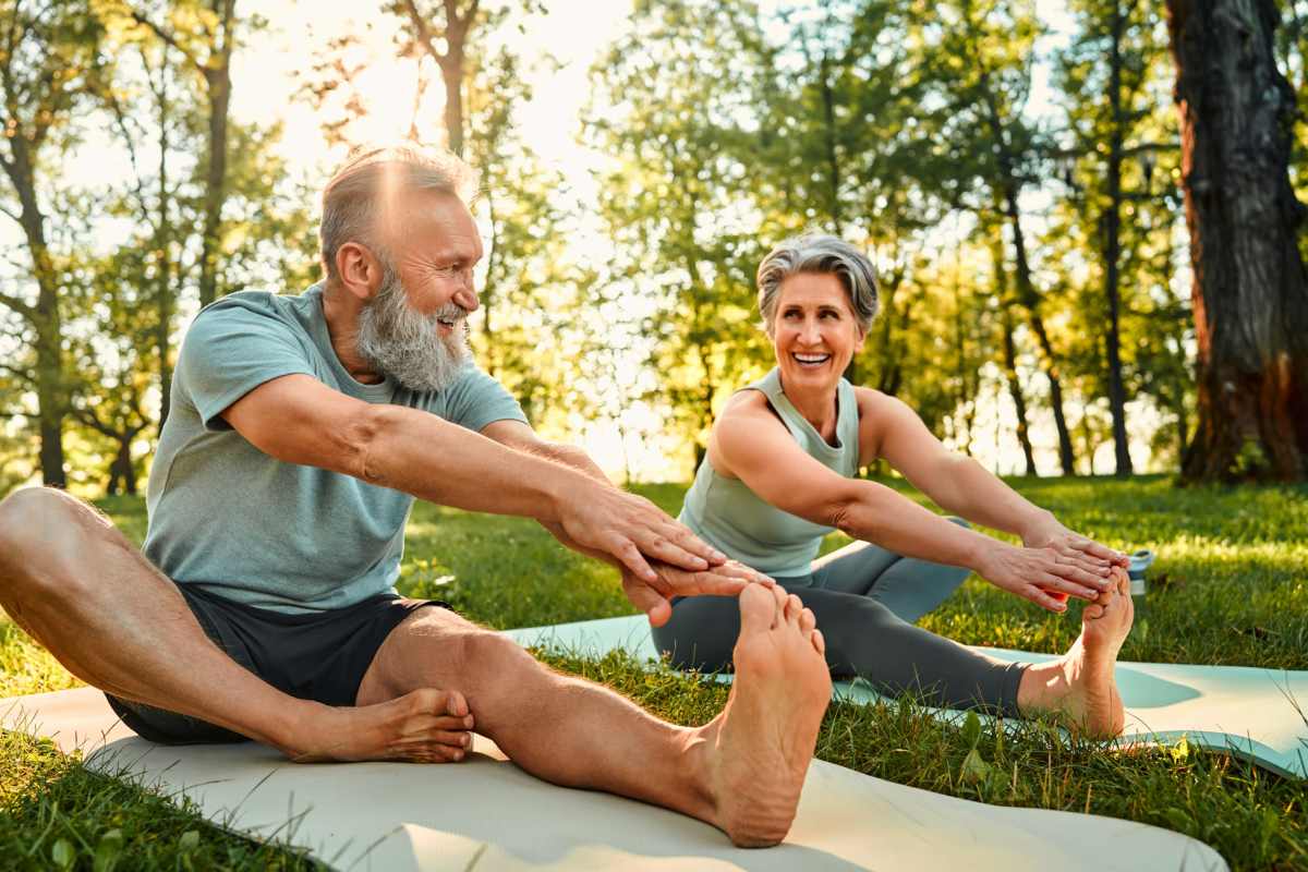  Residents working out in a park near Briar Creek Villas in Belton, Missouri