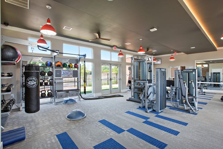 Incredibly spacious fitness area with everything you could need for a hard workout at 8 Metro Station in Charlotte, North Carolina