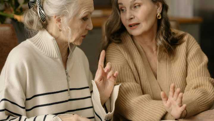 Two women having a conversation