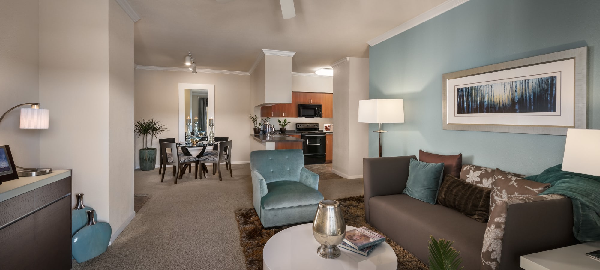 Spacious living room at Azul at Spectrum in Gilbert, Arizona