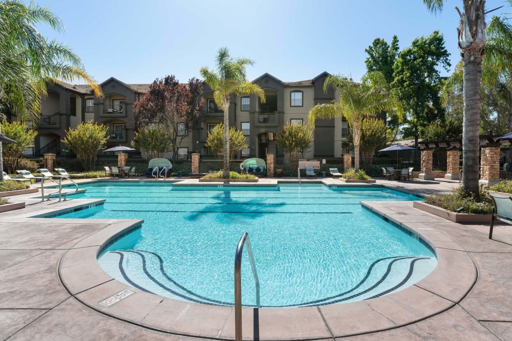 Beautiful swimming pool at apartments in Vacaville, California