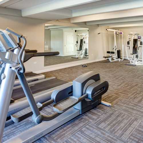Well-equipped fitness center at Monaco South in Denver, Colorado