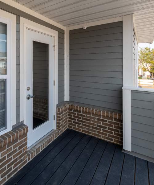 private patio of an apartment home at Anderson Greene I in Cedar Rapids, Iowa