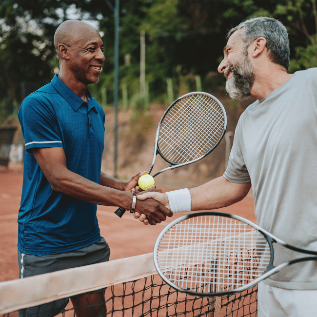 Residents playing tennis Tempo in Las Vegas, Nevada