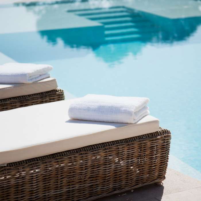 Outdoor cabanas at Promenade Pointe, Norfolk, Virginia