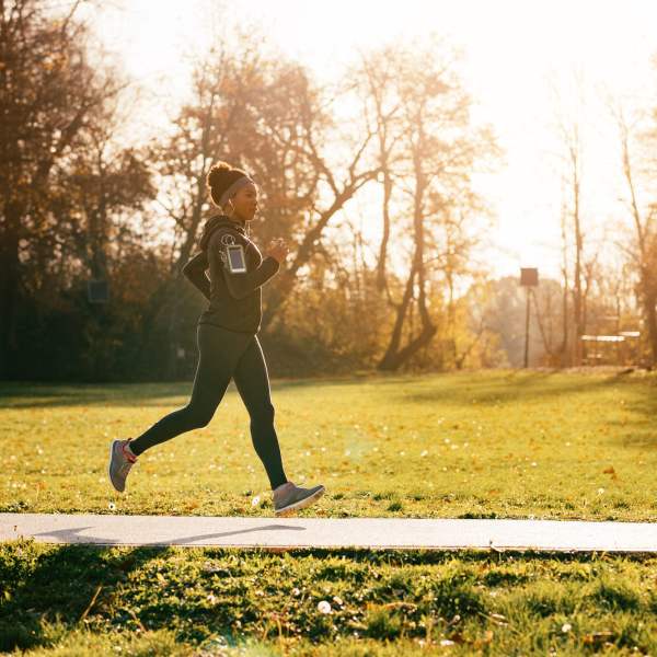 Resident out for a run at The Quarters at Lincoln in Lincoln, Nebraska