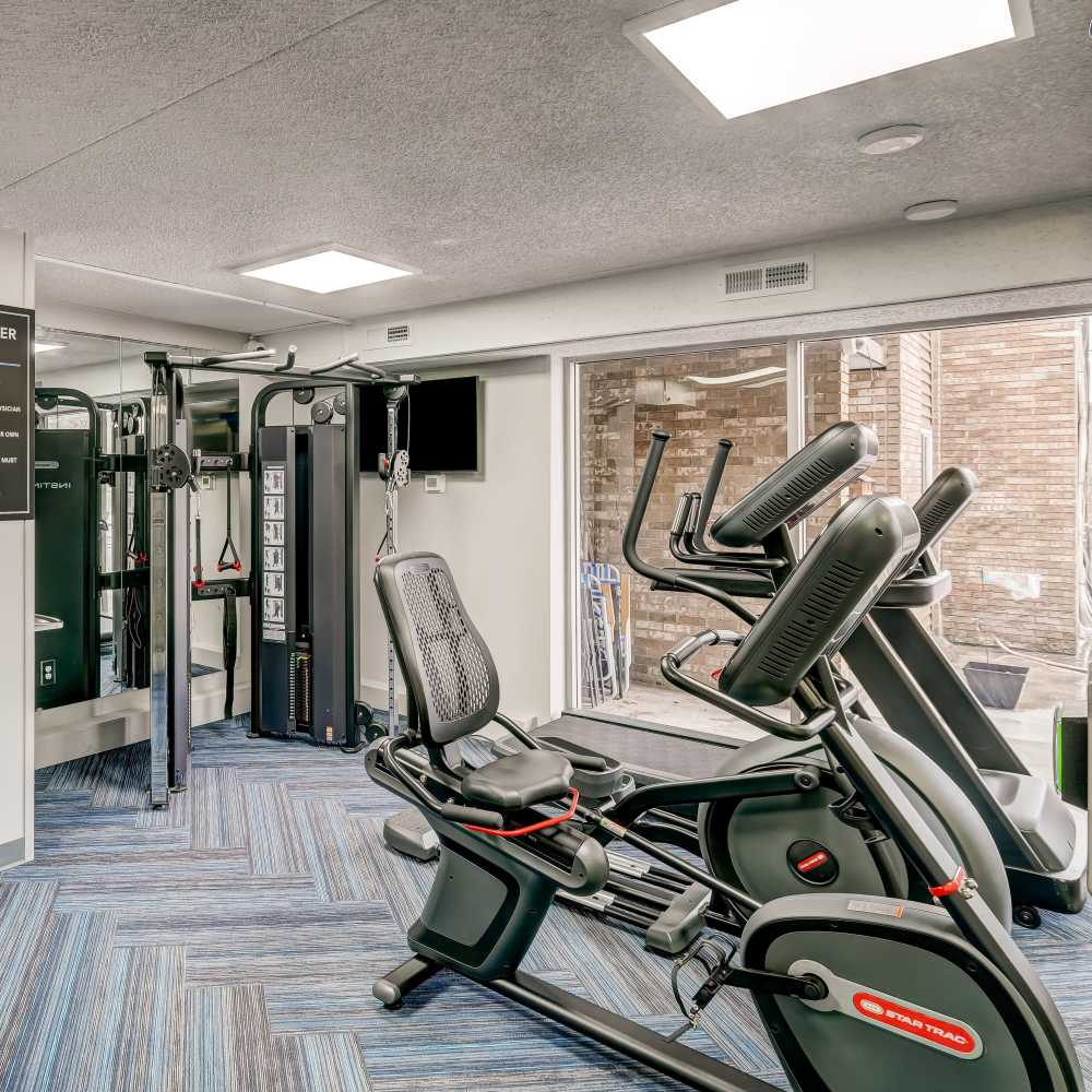 Fitness center at Park Guilderland Apartments in Guilderland Center, New York