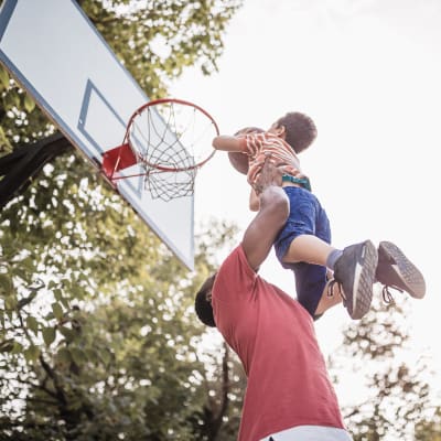 A basketball court at Bard Estates in Port Hueneme, California