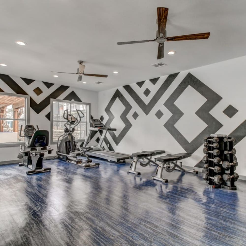 Gym area at NOAH Apartments in San Antonio, Texas 