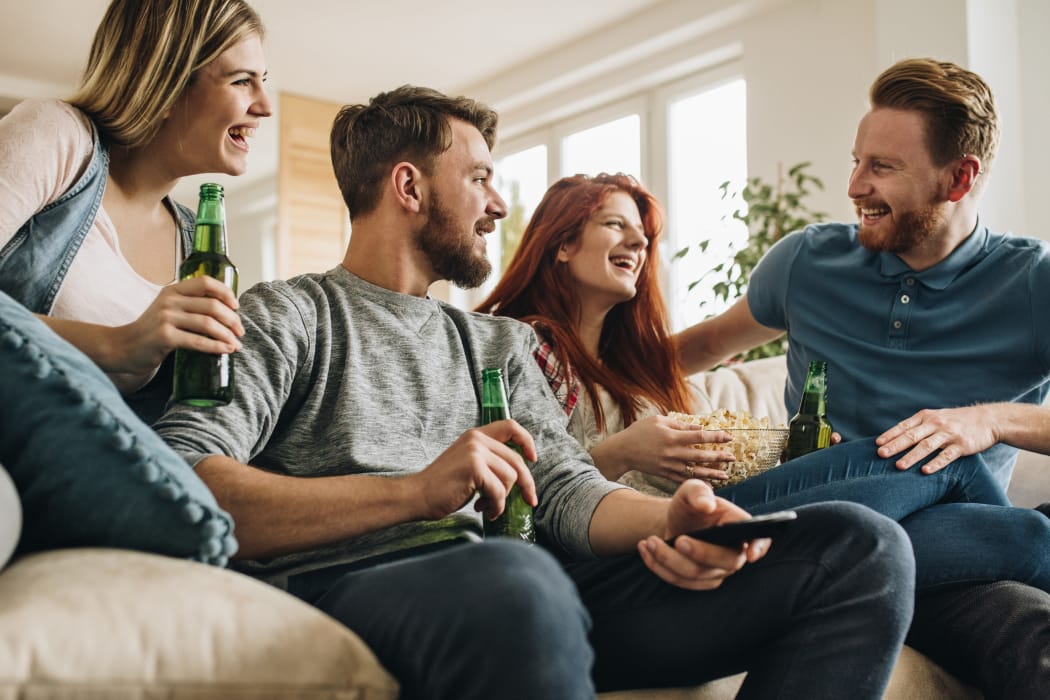 Friends spending time together at Sunchase Ridgeland Apartments in Ridgeland, Mississippi