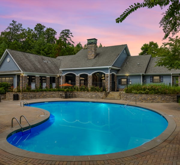 The resort-style swimming pool at Heritage at Riverstone in Canton, Georgia