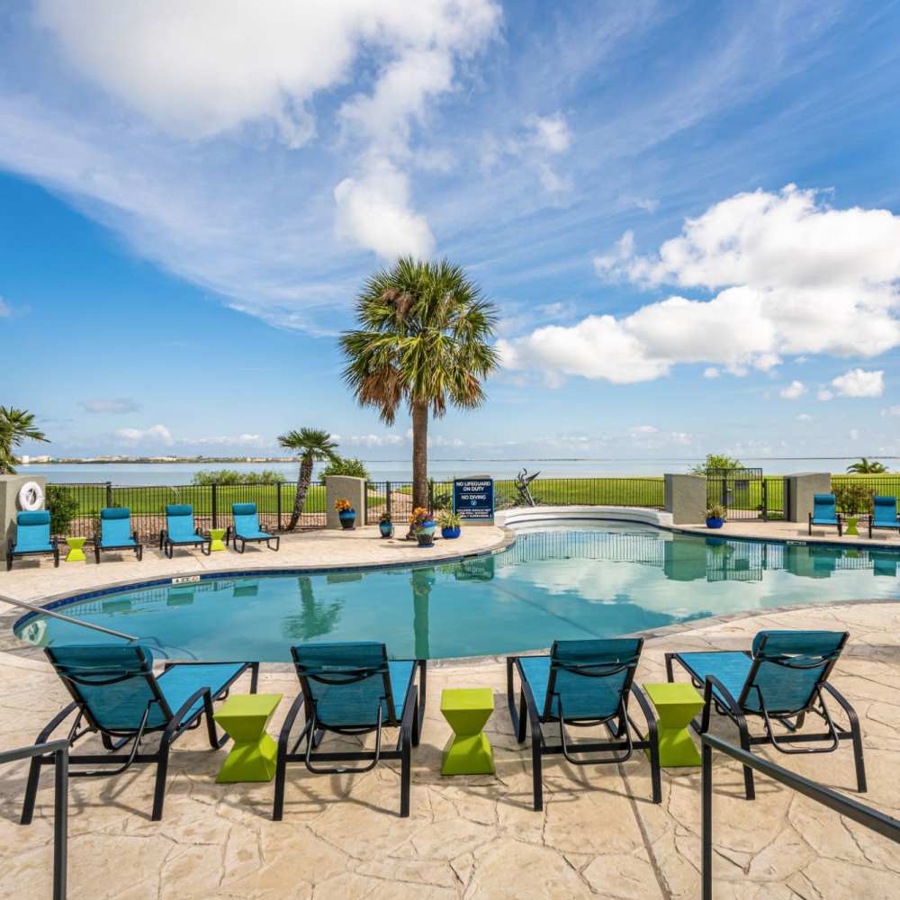 Pool area at Baypoint Apartments in Corpus Christi, Texas 