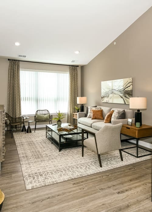 Living room at Encore at Manchester in Novi, Michigan