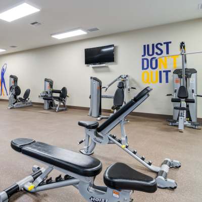 fitness center at Harborview in Oceanside, California